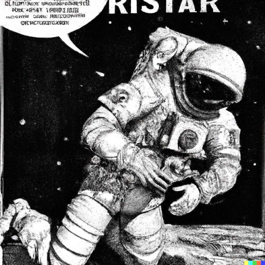 an astronaut, comic by Bernie Wrightson
